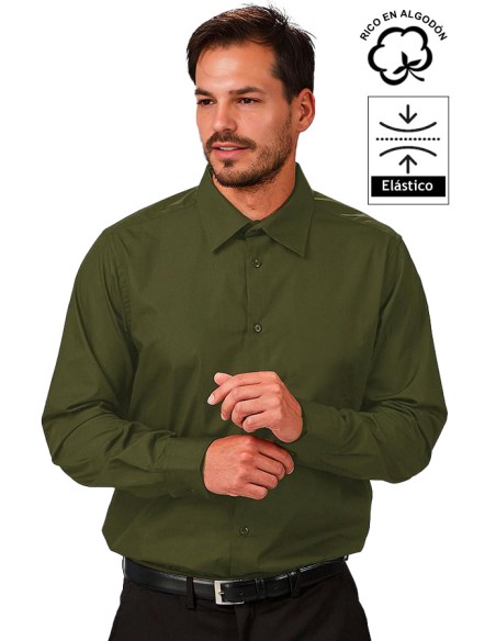 CAMISA HOMBRE M/L CLASICA NICCOLO -caqui