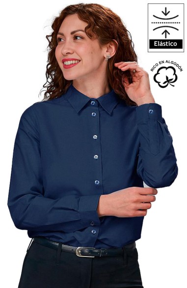 CAMISA MUJER M/L CLÁSICA COLORES BRUNA