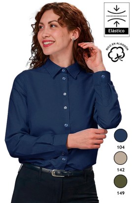 CAMISA MUJER M/L CLÁSICA COLORES BRUNA