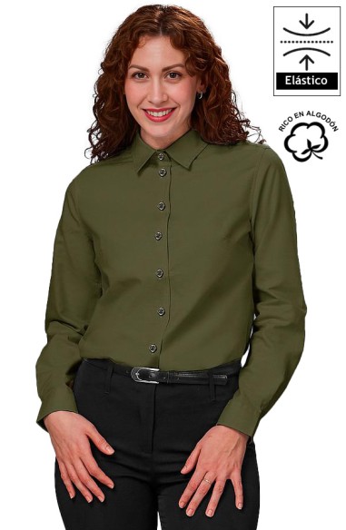 CAMICIA DONNA M/L CLASSICA BRUNA