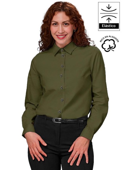 CAMICIA DONNA M/L CLASSICA BRUNA
