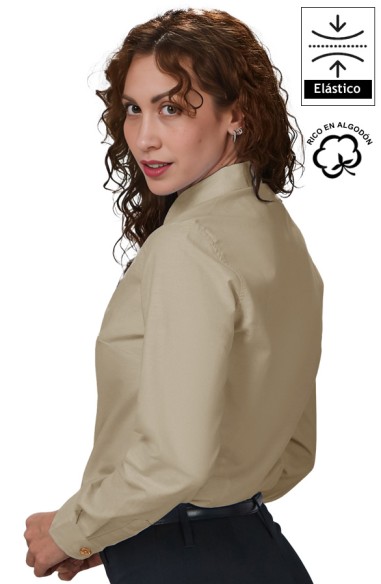 CAMISA MUJER M/L CLÁSICA COLORES BRUNA