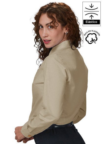 CAMISA MUJER M/L CLÁSICA COLORES BRUNA