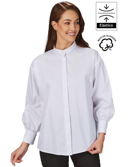 CAMISA OVERSIZE MANGAS ABULLONADAS MUJER MADDALENA