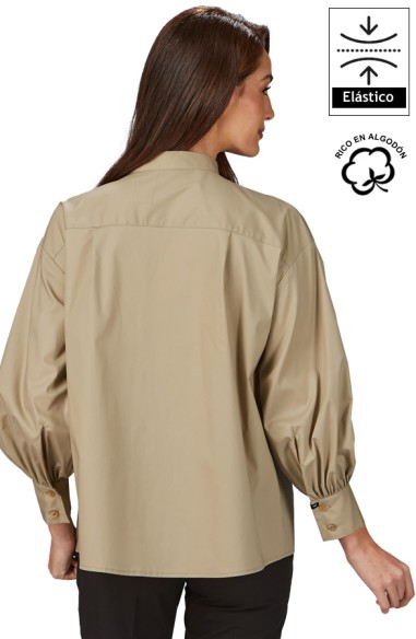 CAMISA OVERSIZE MANGAS ABULLONADAS MUJER MADDALENA