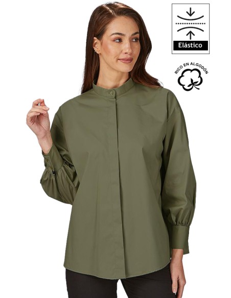 CAMISA OVERSIZE MANGAS ABULLONADAS MUJER MADDALENA
