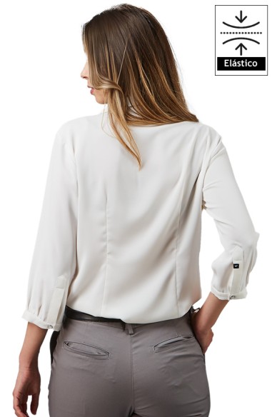 BLUSA CON LAZO y MANGA 3/4 MUJER FLAVIA