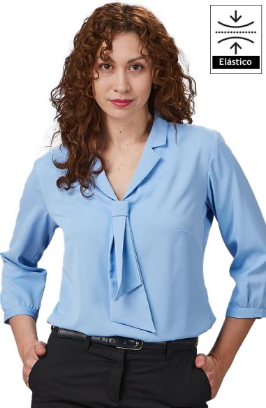 BLUSA MANGA 3/4 Y LAZO MUJER FLAVIA