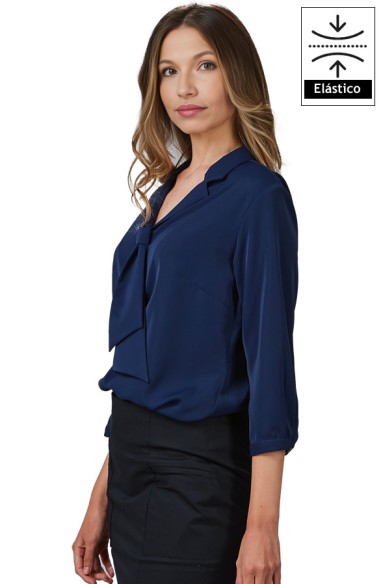 BLUSA CON LAZO y MANGA 3/4 MUJER FLAVIA