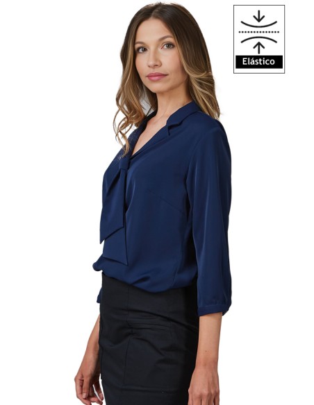 BLUSA CON LAZO y MANGA 3/4 MUJER FLAVIA