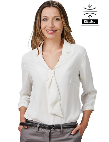 BLUSA CON LAZO y MANGA 3/4 MUJER FLAVIA