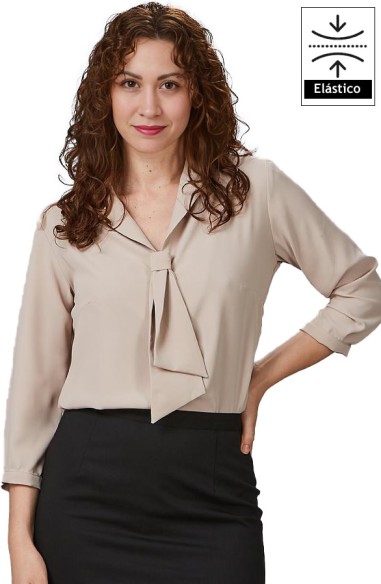 BLUSA CON LAZO y MANGA 3/4 MUJER FLAVIA