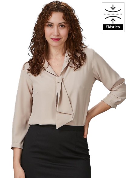 BLUSA CON LAZO y MANGA 3/4 MUJER FLAVIA