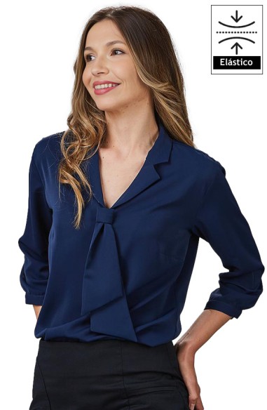 BLUSA CON LAZO y MANGA 3/4 MUJER FLAVIA