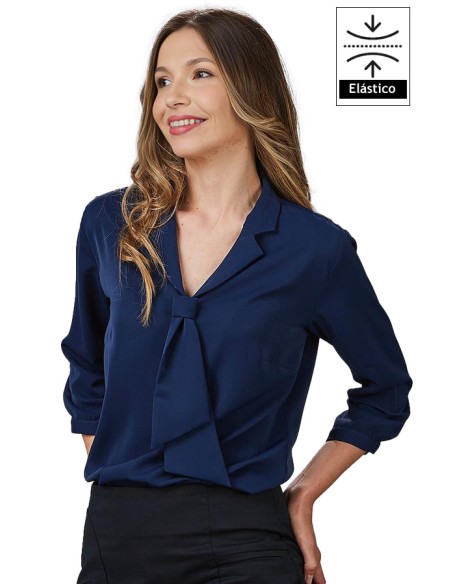 BLUSA CON LAZO y MANGA 3/4 MUJER FLAVIA