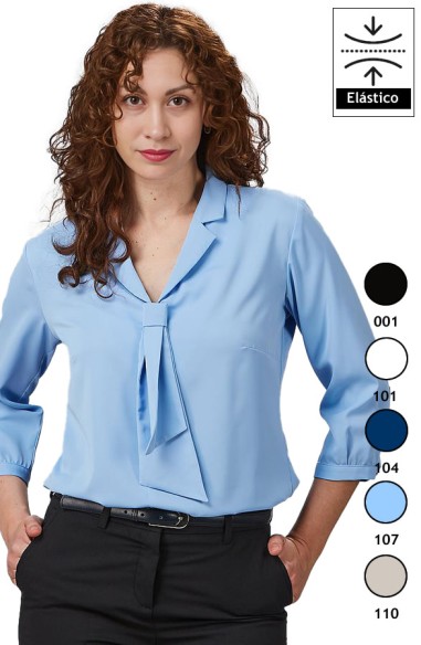 BLUSA CON LAZO y MANGA 3/4 MUJER FLAVIA