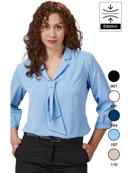 BLUSA CON LAZO y MANGA 3/4 MUJER FLAVIA