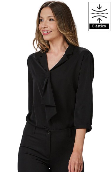 BLUSA CON LAZO y MANGA 3/4 MUJER FLAVIA