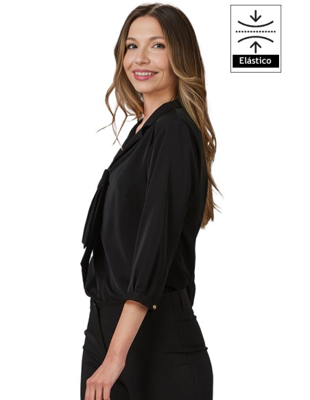 BLUSA CON LAZO y MANGA 3/4 MUJER FLAVIA