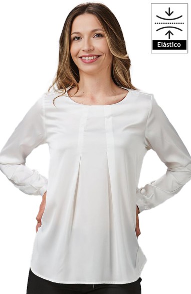 BLUSA SATÉN FUELLE DELANTERO MUJER TELMA