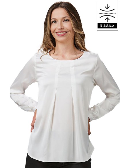BLUSA SATÉN FUELLE DELANTERO MUJER TELMA
