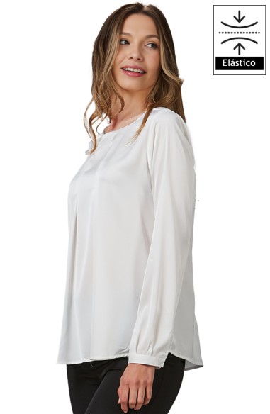 BLUSA SATÉN FUELLE DELANTERO MUJER TELMA
