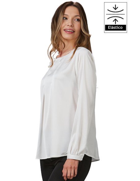 BLUSA SATÉN FUELLE DELANTERO MUJER TELMA
