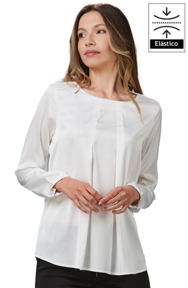 BLUSA SATÉN FUELLE DELANTERO MUJER TELMA