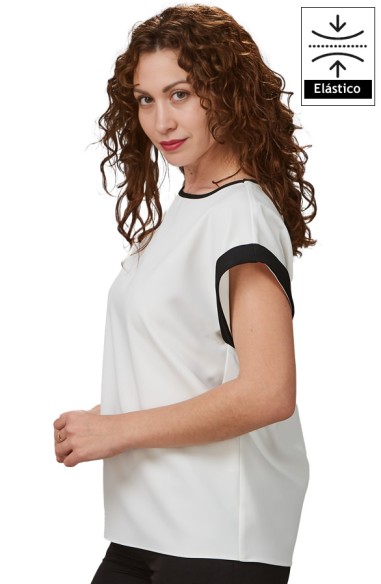 BLUSA MUJER MANGA CORTA VUELTA