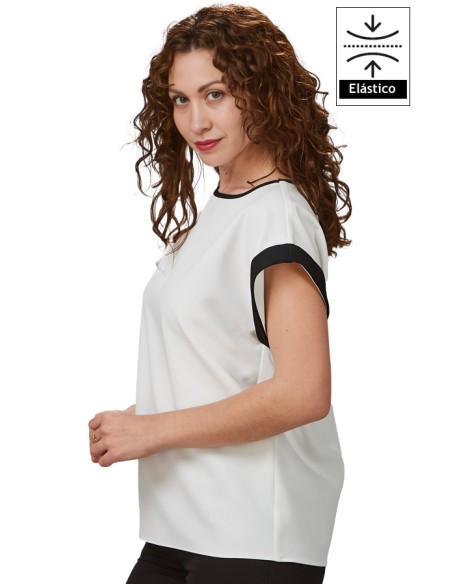 BLUSA MUJER MANGA CORTA VUELTA