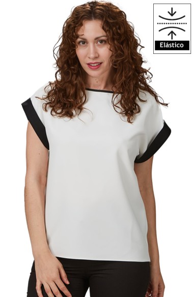 BLUSA MUJER MANGA CORTA VUELTA