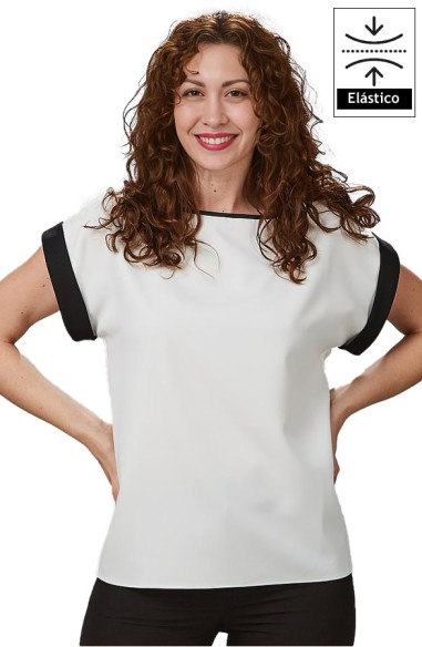 BLUSA DONNA MANICA CON RISVOLTO