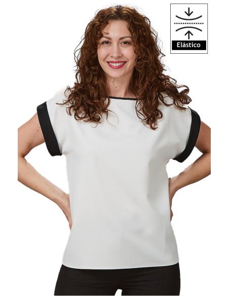 BLUSA MUJER MANGA CORTA VUELTA