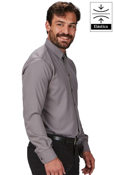 CAMISA COOL DRY CLASICA HOMBRE GABRIEL - Gris