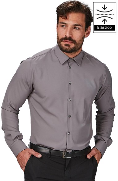 CAMISA COOL DRY CLASICA HOMBRE GABRIEL - Gris