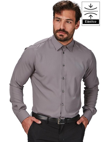 CAMISA COOL DRY CLASICA HOMBRE GABRIEL - Gris