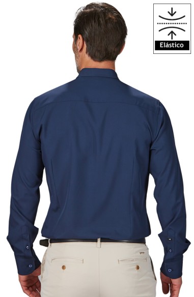 CAMISA COOL DRY CLASICA HOMBRE GABRIEL - Marino