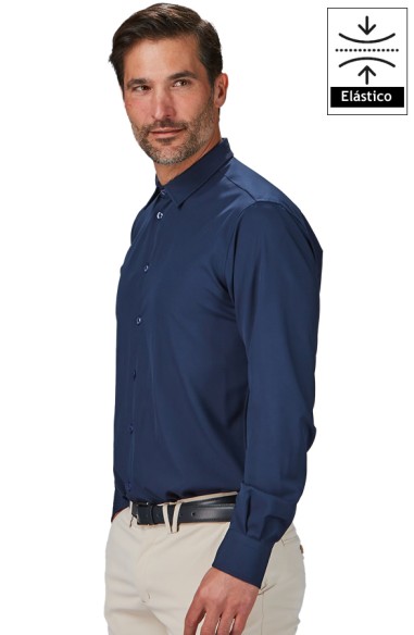 CAMISA COOL DRY CLASICA HOMBRE GABRIEL - Marino