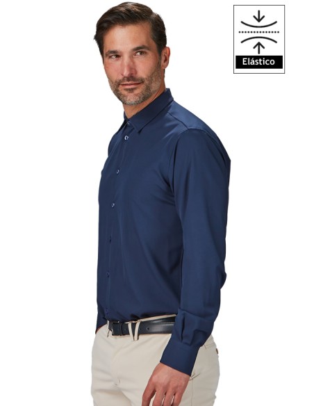 CAMISA COOL DRY CLASICA HOMBRE GABRIEL - Marino