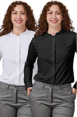 CAMISA INTERLOCK CUELLO MAO MUJER RENATA