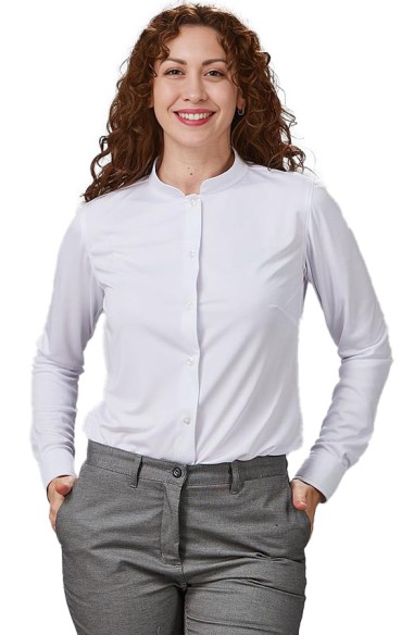 CAMICIA INTERLOCK COLLO ALLA COREANA DONNA RENATA