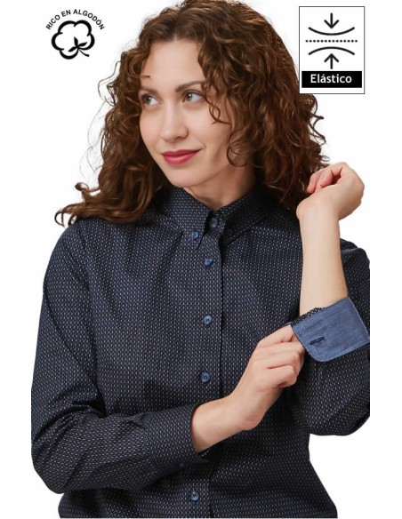 CAMICIA A POIS BICOLORE DONNA SABRINA