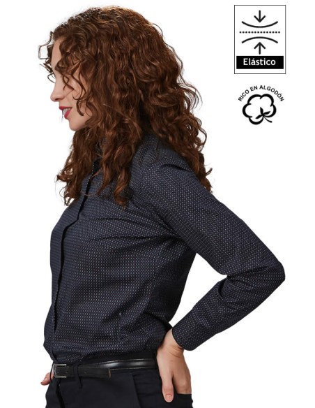 CAMICIA A POIS BICOLORE DONNA SABRINA