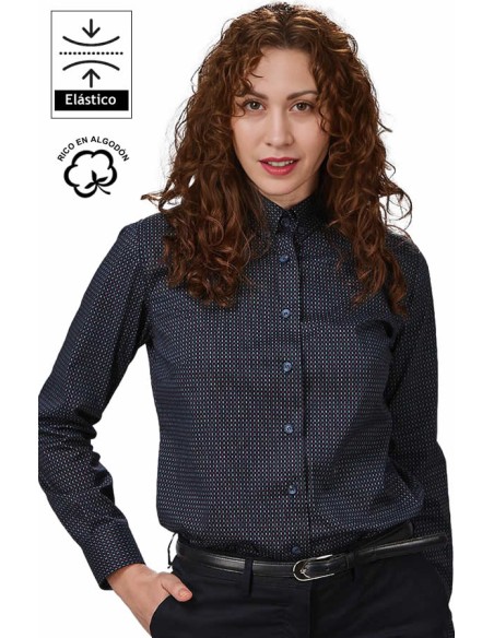 CAMICIA A POIS BICOLORE DONNA SABRINA