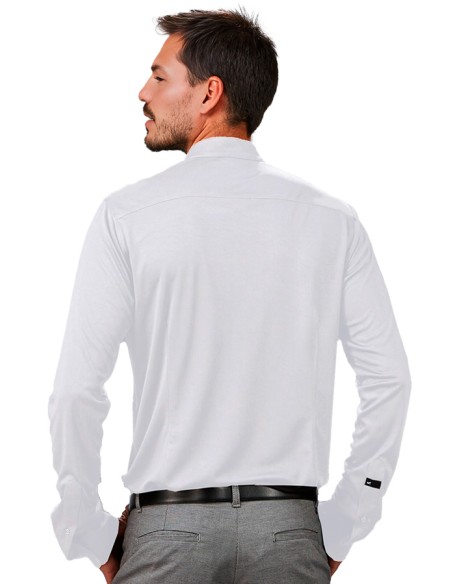 CAMICIA UOMO COLLO ALLA COREANA SLIM FIT INTERLOCK PIETRO