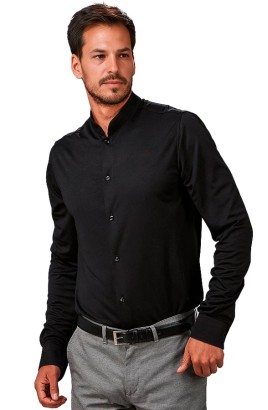 CAMICIA UOMO COLLO ALLA COREANA SLIM FIT INTERLOCK PIETRO 2