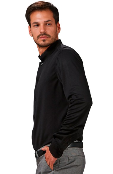 CAMICIA UOMO COLLO ALLA COREANA SLIM FIT INTERLOCK PIETRO