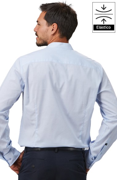 CAMISA HOMBRE SLIM FIT FIL A FIL CUELLO COCINERO MARCELLO