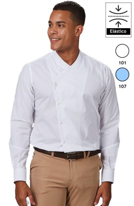 CAMISA HOMBRE SLIM FIT FIL A FIL CUELLO COCINERO MARCELLO