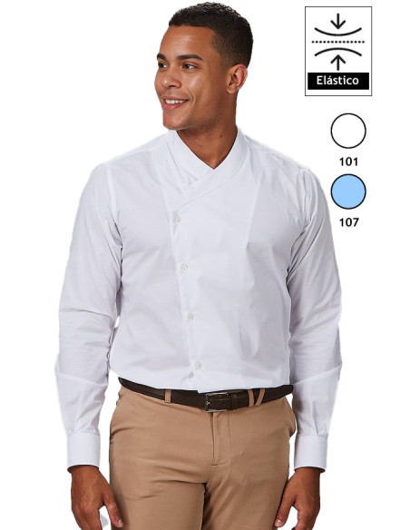 CAMISA HOMBRE SLIM FIT FIL A FIL CUELLO COCINERO MARCELLO